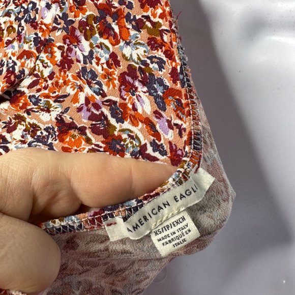 American Eagle Multicolor Floral One Shoulder Belted Midi Dress XS - Picture 10 of 10